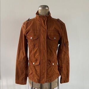 Kensie Jeans Rust Brown Cargo Utility Jacket- Size Small